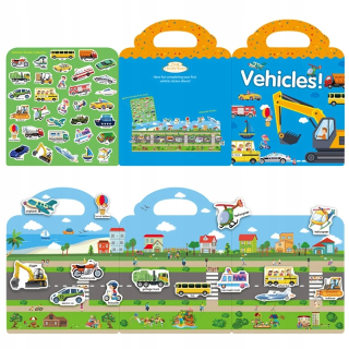 Samolepky pre deti Kniha Vzdelávacie hračky DIY Scene Puzzle Opakovane použiteľné Busy Quiet Bo